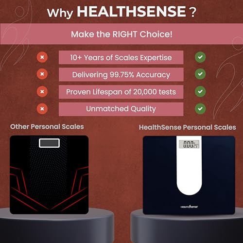 HealthSense Weight Machine for Body Weight, Digital Weighing Scale & Weighing Machines with Glass Top, Step-On Technology, Large LCD Display, 1 Year Warranty, Glass Top PS 111 - Image 2