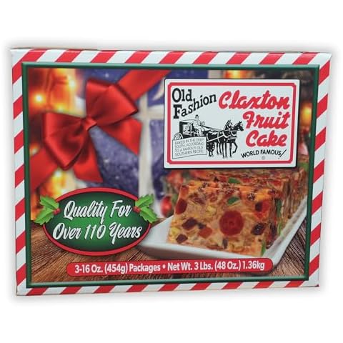 Claxton Fruit Cake - "Holiday Pack" - 3-16 Oz. Fruit Cakes - Individually Wrapped For Freshness - Packed in our colorful "Holiday Special" Carton - 3-pack Cover