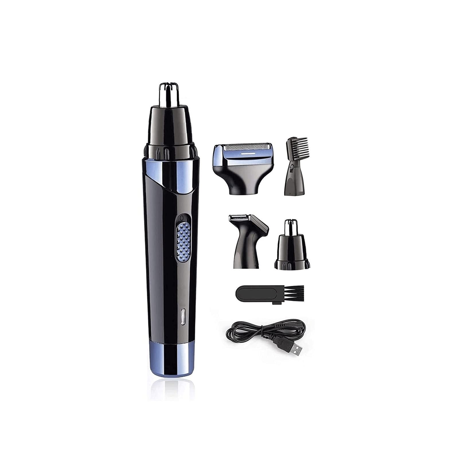 Ear and Nose Hair Trimmer for Men Professional Nostril Nasal Hair Vacuum Cleaning System 4 in 1 Lightweight