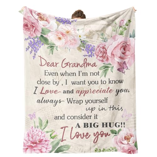 Psspotgj Grandma Gifts Gifts for Grandma from Granddaughter Grandkids Grandmas Blanket Best Birthday Gifts Presents for Grandmother on Christmas Valentines Throw 60x50