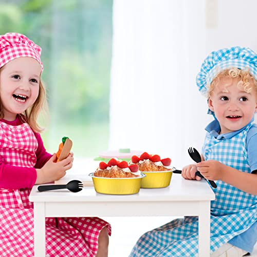 100 Pcs Aluminum Foil Cupcake Baking Cup With Lids Disposable 3 Oz Mini Foil Baking Cups With Plastic Spoon, Muffin Liners, Ramekins For Dessert, Creme Brulee, Pudding Oven Pot Baking Kitchen Wedding #TOP3