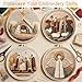 REEWISLY 4set Christmas Embroidery Kit for Adults Beginners, 4 Nativity Scenes with 2 Hoops, Counted Cross Stitch Kits with Floss & Needles, Beginner Embroidery Starter Kit for Handmade Holiday Decor