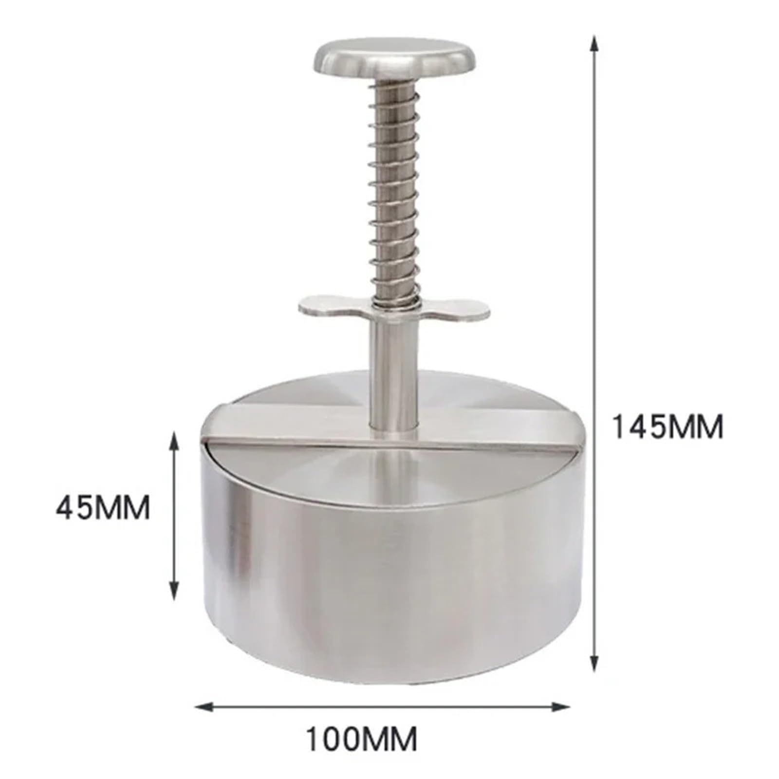 Stampo riso acciaio inox Pressa for hamburger e patty | Utensili for barbecue for manzo da cucina con spessore regolato dello stampo manuale rotondo(10cm)