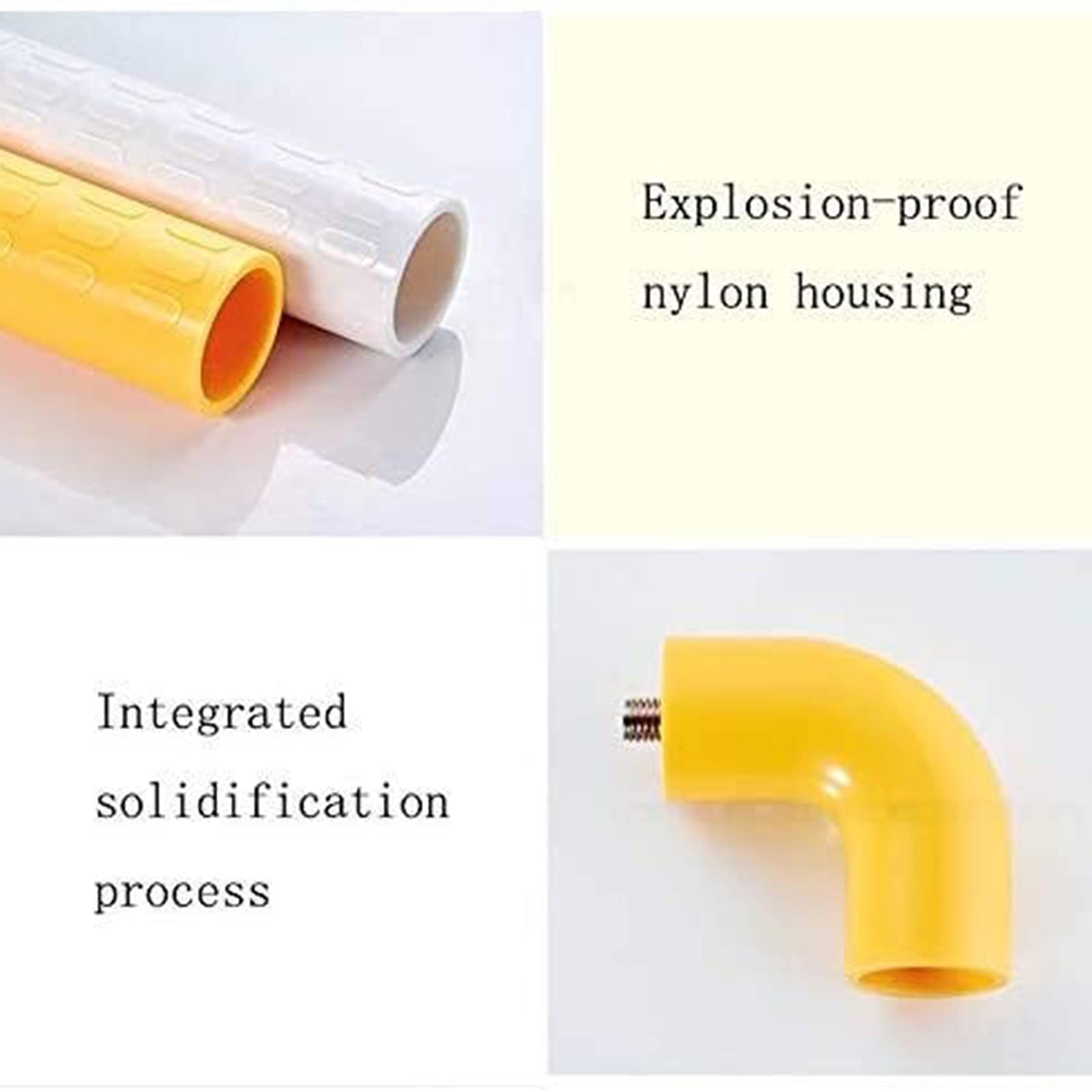 Barras de Apoyo para baño, pasamanos de Seguridad Moderno de Acero Inoxidable con Barra de Ducha Antideslizante con Efecto Fluorescente (Amarillo).