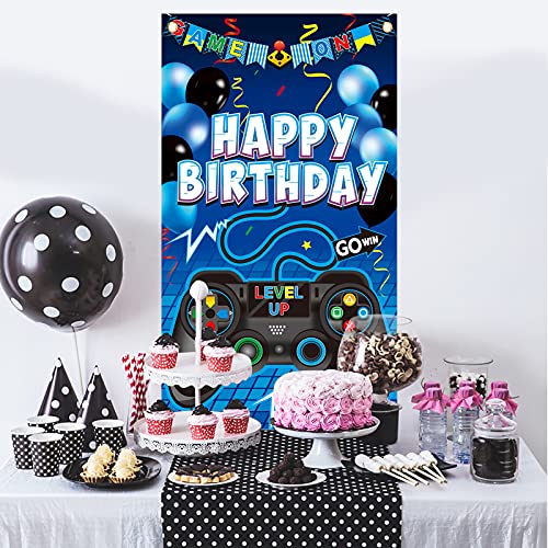 Video-Game-Happy-Birthday-Party-Supplies-Video-Gaming-Door-Banner-Blue-Gamer-Room-Door-Backdrops-for-Boy-Game-Controller-Themed-Birthday-Door-Cover-Decoration | A2Z Smartstore