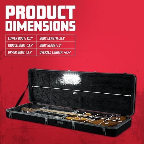 Image of Gator Cases Deluxe ABS Molded Case for Bass Guitars with Internal LED Lighting (GC-BASS-LED)