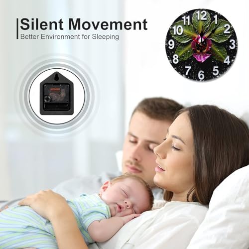 Reloj de pared analógico redondo de madera silente 25 cm miniatura 6