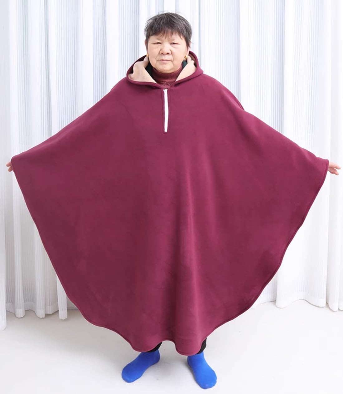 Manta para Silla de Ruedas, Fundas cálidas de Invierno para Todo el Cuerpo, Manta Cortavientos para Silla de Ruedas, Poncho Cortavientos con Capucha para Silla de Ruedas, Manta tér