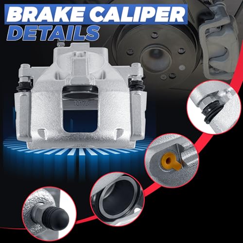 Image of 18B5044 18B5045 Front Disc Brake Calipers Compatible with 2007-12 Wrangler | 2PCS Front Driver & Passenger Side Calipers with Bracket, Compatible with 08-12 Chrysler Town & Country, 07-12 Jeep Wrangler