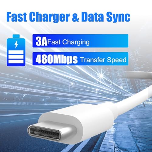 Image of 25W Type C Charger with 100 Cm Cable Compatible with Samsung A16 /M05 /A05 /A35 /M35 /F05 /M15 /F15 /A15 /A14 /M14 /F14 /A34 /M34 /F34 /S24 Ultra /S23 fe /Z fold /flip /6 /5 /4, Fast Adapter for Phones & Tab USB C, White