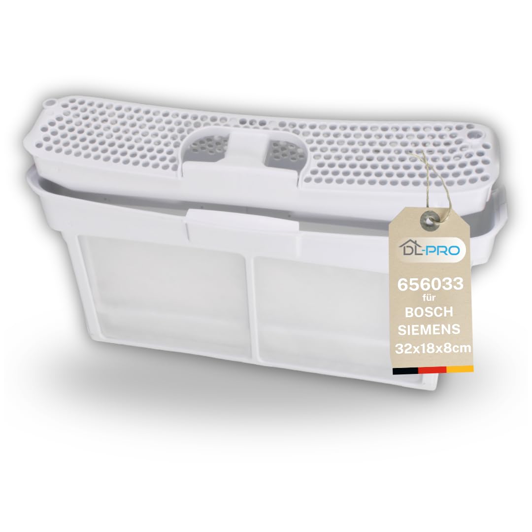 DL-pro Filtre à peluches pour sèche-linge IQ300, IQ390, IQ500, IQ590, IQ700, IQ790, IQ800, IQ890, Serie 4, Serie 6, Serie 8, compatible avec Bosch Siemens Balay 00656033 656033