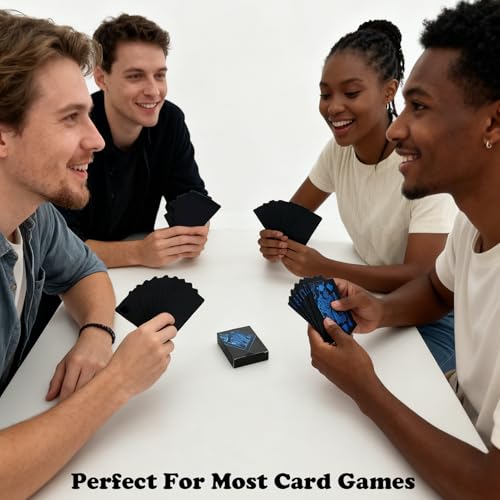 Pokerkarten Schwarz - 1 Deck Spielkarten aus Wasserfestem Plastik,Coole Spielkarten,Kartenspiel,Ideal für Poker,Blackjack,Skat & Mehr,Langlebig,Abwaschbar,Pokerkarten für Zuhause & unterwegs (Blau) – Bild 7