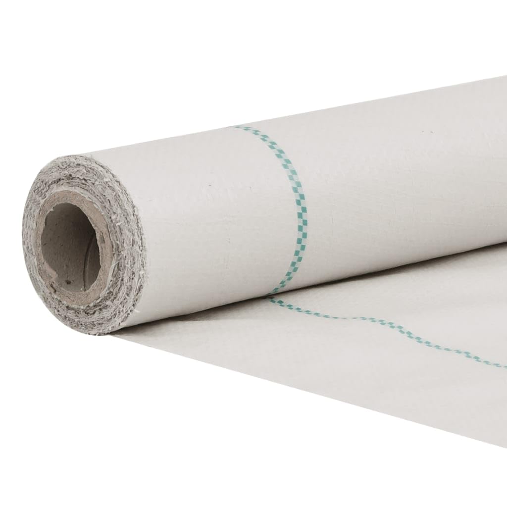 Fieltro blanco para malas hierbas, 2 x 10 m, PP, para jardín, permeable al agua, para plantas elevadas, con material estabilizado a los rayos UV, lámina para control de malas hierbas para jardín