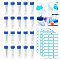 FENQURO 20 Stück 20ml Stuhlprobenröhrchen mit Etikettenaufkleber, urinbecher, Kotprobenröhrchen mit Löffel, Probenröhrchen für Haustiere zum Testen, Stuhlröhrchen mit Deckel Gute Abdichtung