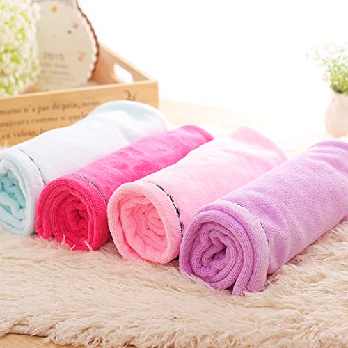 2 Pack Microfiber Hair Towel Wrap, Quick Dry Hair Hat Anti-Frizz Fasten Head Turban With Button For Long Thick & Curly Hair, Super Absorbent Soft - (Purple & Red) #TOP7