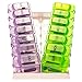 7 Day AM PM or Double Push Button Pill Organizer Weekly Pill Organizer Case Box Holder Dispenser for Your Supplements and Pills by SURVIVE Vitamins Translucent Green and Purple