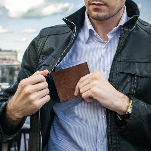 MAQUITA 12 PCS Leather Bifold Wallets for Men,Men’s Wallet Bulk for DIY Engraving,With money clip,card holder3