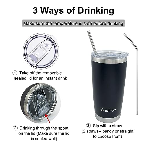 Shinhoo 20oz/ 550ml Insulated Tumbler with Straw and Lid - Image 4