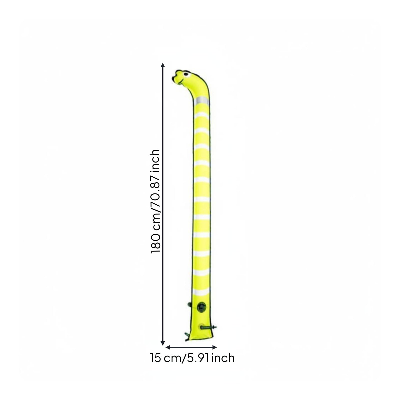 MERIGLARE Bouée de Plongée Gonflable avec Design Tête d'Anguille Matériau TPU Longévité Bande Réfléchissante et Indicateur de Position Adaptée à la Plongée Loisir sous-Marine Apnée