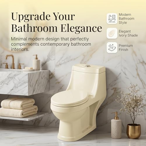 Image of Elegant Casa Polypropylene Soft Close Toilet Seat Cover Ivory | Western Commode Lid | Adjustable Hinges | Hygienic Bathroom Accessory, Easy Installation (42x34 CM 2156-Ivory)