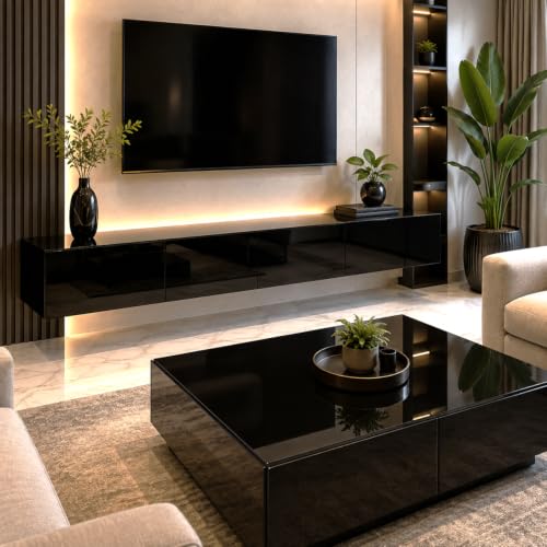 Image of HOME13 Black Wallpaper Peel and Stick Black Contact Paper Self Adhesive Removable for Cabinets Bedroom Drawer Liner Table and Door Decoration (20x50 Inch)