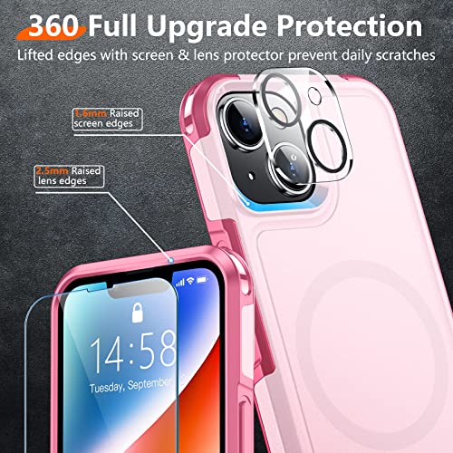 Red2Fire Magnetic For Iphone 14 Plus Case [Compatible With Magsafe][Military Grade Drop Protection] Phone Case 6.7" - Pink #TOP3