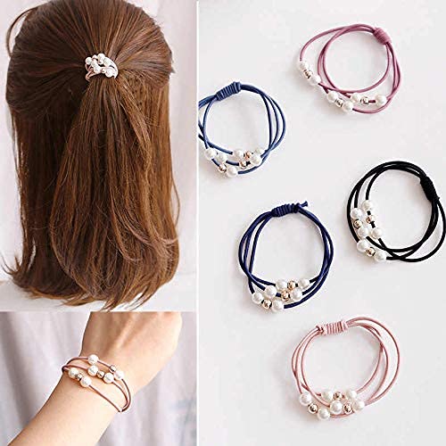 APSAMBR- Set of 20 Knotted Elastic Pearls Hair Ties Rubber Band Ponytail Holder for Girls/Kids/Women (B094KZRPHN) Amazon Price History, Amazon Price Tracker