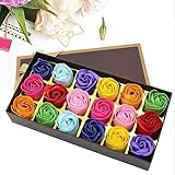 18 Stück duftende Rosen-Seifenblüten Set, blumenförmige Ölpflege Seifen mit floralem Aroma...