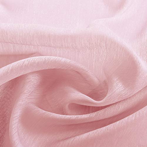 Blush Pink Curtains 63 Inch Length For Rose Gold Christmas Decorations Set 2 Panel Window Linen Semi Sheer Voile Curtains For Bedroom Girls Room Teen Kids Boho Baby Nursery Decor Light Pale Dusty Rose #TOP7