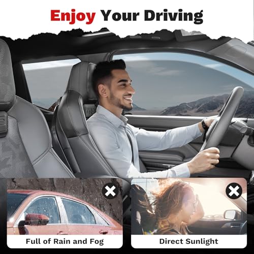 Image of Canvcle Elantra Rain Guards - Window Visors for 2021-2025 2026 Hyundai Elantra, Outside-Mount Tape-On Side Window Wind Deflectors for Elantra Accessories, Vent Visors Shades Rainproof Black 4PCS