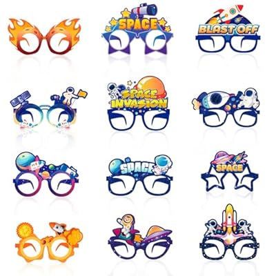 Kaxulvoblig Gafas de Fiesta con Temática Espacial, Gafas de Fiesta de Cumpleaños Espacial - Gafas de Papel Divertidas para Fiestas y Cumpleaños, Ideales para Decoraciones Temáticas de Astronautas | Ya disponible en tu tienda friki favorita! En mundofriki.es!
