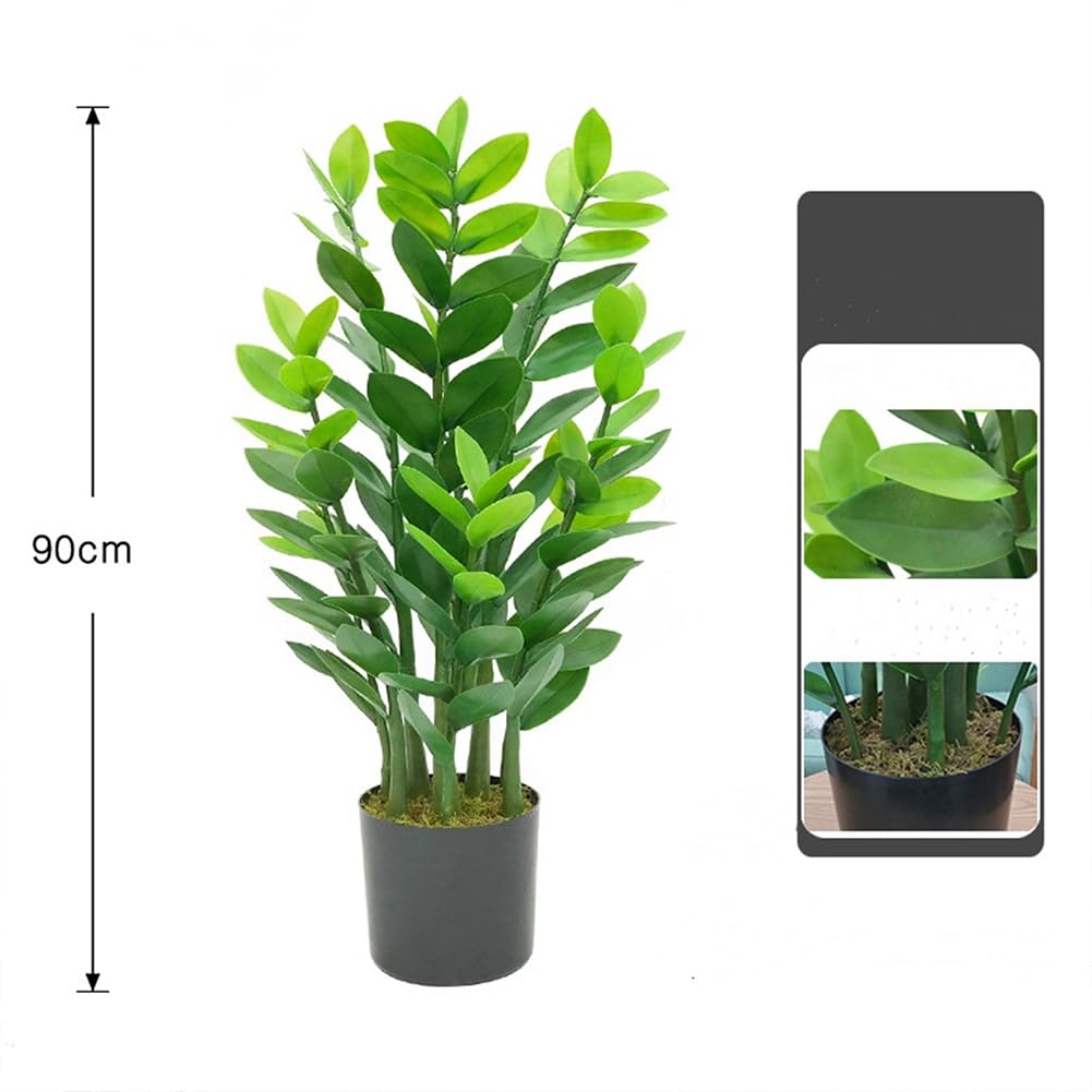 Zstar Plantas Artificiales de 90 cm, se Siente Real en Planta de Interior Verde, Plantas Artificiales en Maceta, Gran decoración para el hogar, Dormitorio, decoración de Mesa