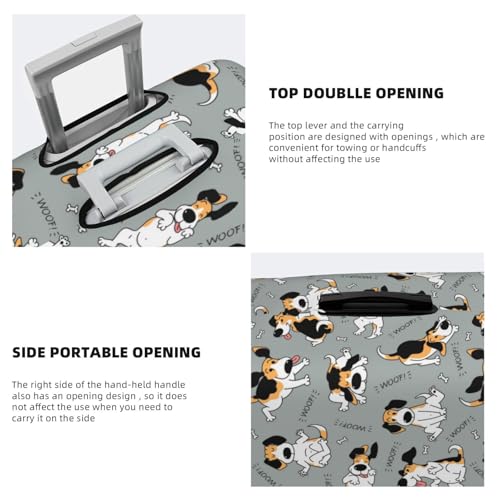 Funny Beagle Active Dog Print Luggage Covers For Suitcase,Elastic Washable & Stretchable Suitcase Covers For Luggage, Anti-Scratch - Fits 18-32 Inch Luggage-No Luggage Included3