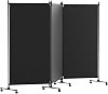 3 Panel Upgraded Room Divider Folding Privacy Screen, Freestanding Partition with Lockable Wheels, Room Separation for Home Office Bedroom, 262cm (W) x 183cm (H), Grey