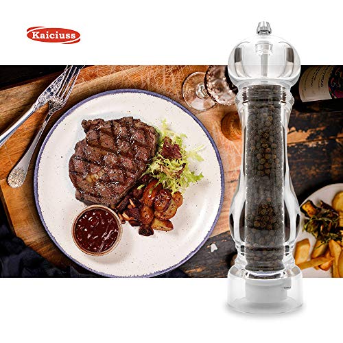 Kaiciuss Salt Pepper Grinder Mill Arcylic,The Best Peppercorn Grinder With Adjustable Mill-Clear #TOP7