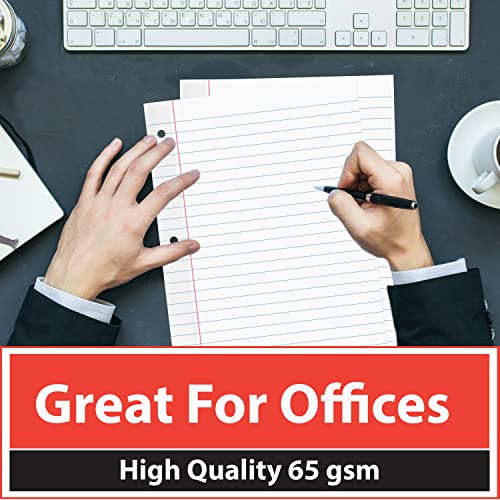 Notebook Paper, Loose Leaf Paper, Wide Ruled Notebook Paper, 10.5” X 8” Filler Paper, 56 Gsm, 450 Sheets,150 Per Pack (3 Pack) #TOP4
