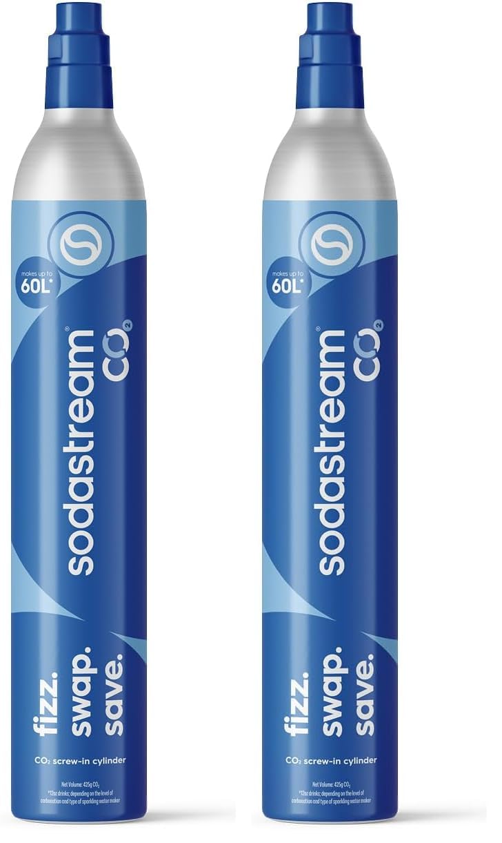 Cilindro de CO2 de SodaStream con rosca para solucionar la falta de burbujas en tu agua con gas
