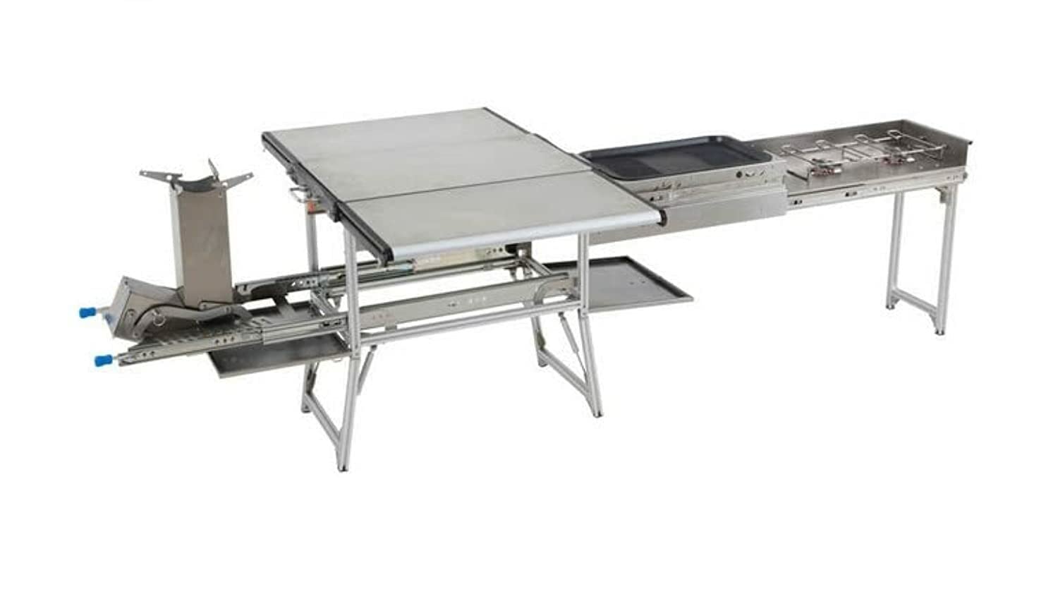 Overland Vehicle Systems Komodo Camp Kitchen - Dual Grill, Skillet, Folding Shelves, and Rocket Tower