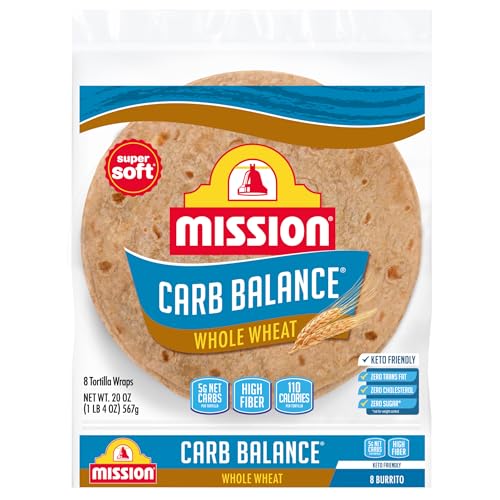 Mission Carb Balance Burrito Whole Wheat Tortillas, Large Size, 8 Count, Keto