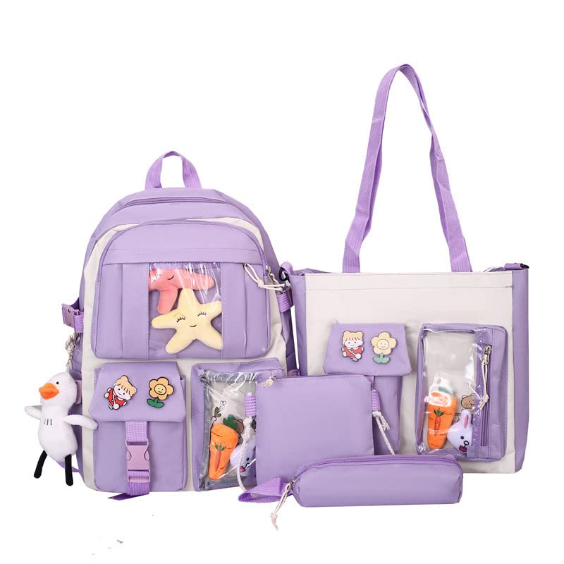 Kawaii Rugzak Met Leuke Pin Accessoires Pluche Hanger Kawaii School Rugzak Leuke Esthetische Rugzak