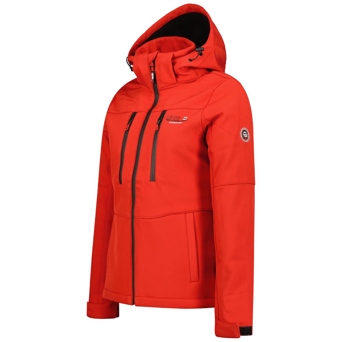 Canadian Peak Timmexeak Lady - Chaqueta Softshell Mujer Impermeable Con Capucha - Abrigo Mujeres Outdoor Cortavientos Resistente - Senderismo Esquí Otoño Invierno Primavera