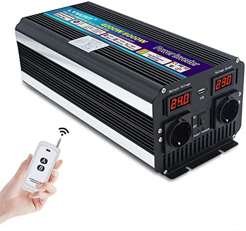 Yinleader Wechselrichter 12V Auf 230V 4000W/8000W Spitzenleistung Mit LCD Display & USB