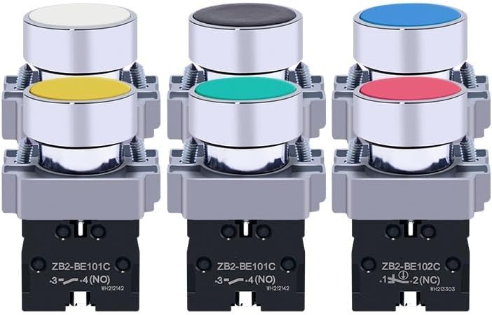 Button switches Flat Head self-resetting inching switches 22mm Green Normally Open red Normally Closed XB2BA31C(XB2BA63C(blue2normallyopen))