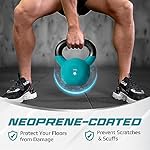 Yes4All 2-20kg Kettlebell aus Gusseisen mit Neopren Beschichtung, Mehrfarbige Kettlebells, Schwunghantel, Kugelgewicht – Bild 3
