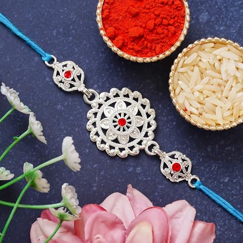 Image of eCraftIndia Designer Bracelet Religious Rakhi, Brown::Gold, One Size