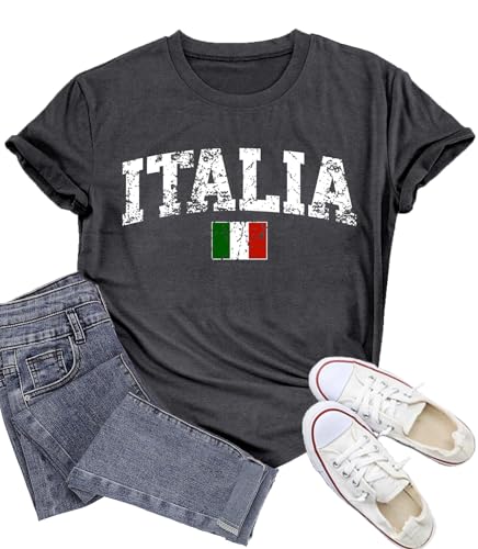 Wlen Womens Italia Shirt Italian Flag T-Shirts Gifts for Italia Trip