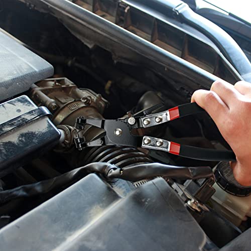 BETOOLL 9pc Hose Clamp Pliers, Professional Automotive with Flexible Wire Long Reach, Clic R Type Swivel Jaw and Flat Band Pliers for Coolant Radiator Heater/Water Hose (Red/Black) by BETOOLL - Image 6