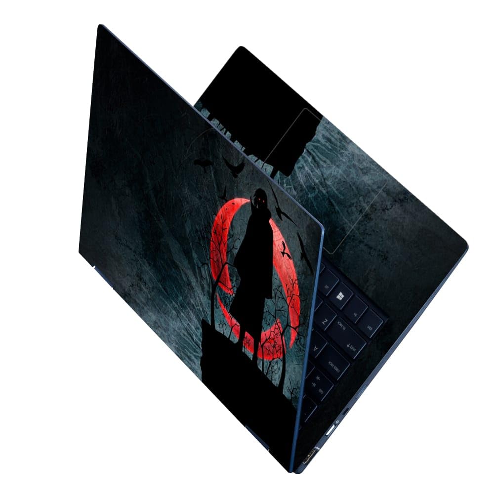 Finearts Full Body Laptop Skin Upto 15.6 inch Sticker Compatible for Dell/HP/Lenovo/Acer/Sony All Laptop Size Upto 14 to 15.6 Inch - Uchiha Itachi Anime