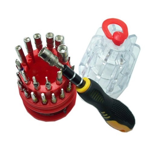 Akust 30 Pcs Universal ScrewDriver Kit with Nut Driver/Torx/Phillips/Hex/Flat/Tri-Wing/Star/Sapnner/Triangle Bits