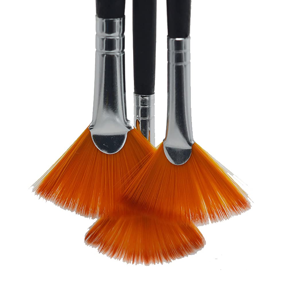 ZHOUXINXING12Pcs/Set,Orange Nylon Hair Black Wood Short Rod Painting Brush Drawing Art Supplies